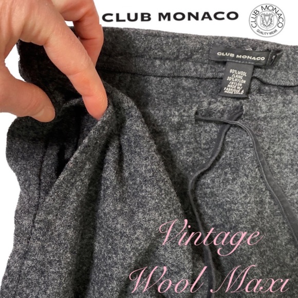 Club Monaco Vintage Skirt Lightweight Felted Wool A-Line - Picture 2 of 12
